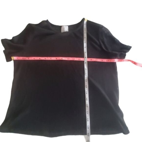 MP|C Womens Top Knit Black Short Sleeve Crewneck Stretchy Soft Casual XSmall - Picture 5 of 9
